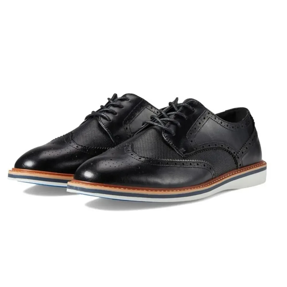 Steve Madden Black Vikkin Summer Shoes for Men Round Toe Design‎